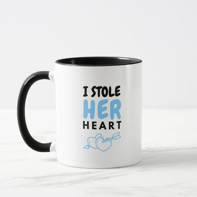 Coffekopp Söt Blå Bokstavsdesign Mugg (Vänster)