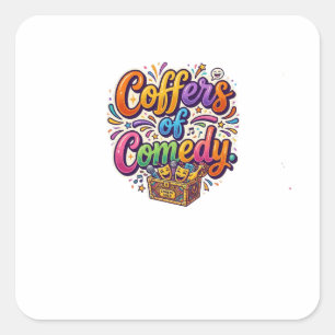 Coffers of Comedy T-Shirt – Rolig present till kaf Fyrkantigt Klistermärke