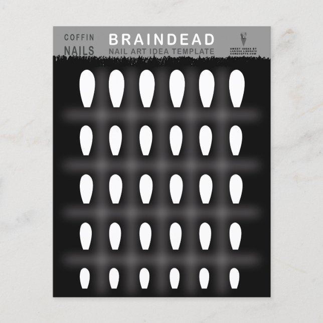 Coffin Nail Art Template Braindead Flygblad (Framsidan)
