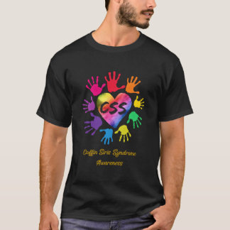 Coffin Siris Syndrome Awareness Färgad Händer T Shirt