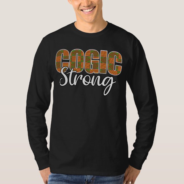 COGIC Strong Kente Mönster T Shirt (Framsida)