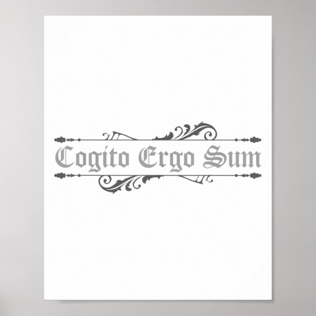 Cogito Ergo Sum I Tänka Därför är jag filosofi Poster (Framsidan)