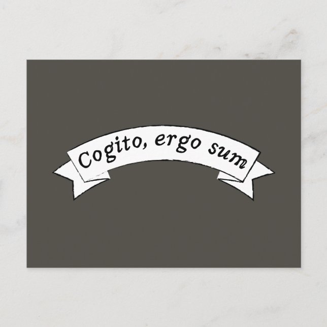 Cogito, ergo sum - Jag tänker, alltså existerar ja Vykort (Framsida)
