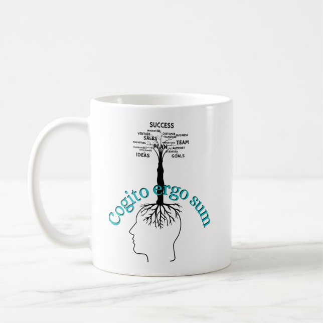 Cogito ergo sum (Je pense, donc je suis) Kaffemugg (Vänster)