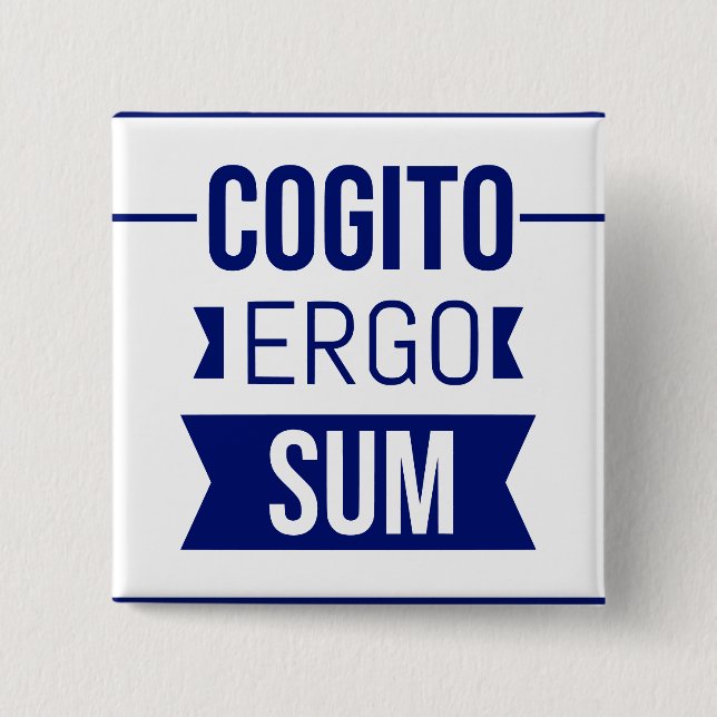 Cogito ergo sum - latinsk fras knapp (Framsida)