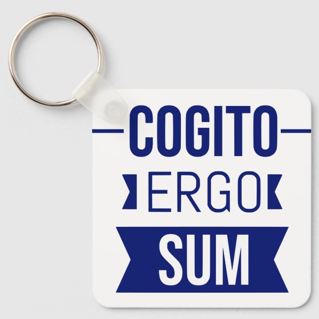 Cogito ergo sum - latinsk fras nyckelring (Framsida)