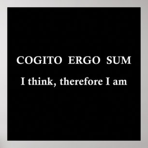 cogito ergo sum, latinsk fras poster