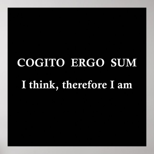 cogito ergo sum, latinsk fras poster (Framsidan)