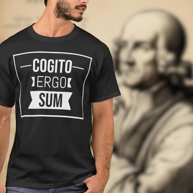 Cogito ergo sum - latinsk fras - svart t shirt (Skapare uppladdad)