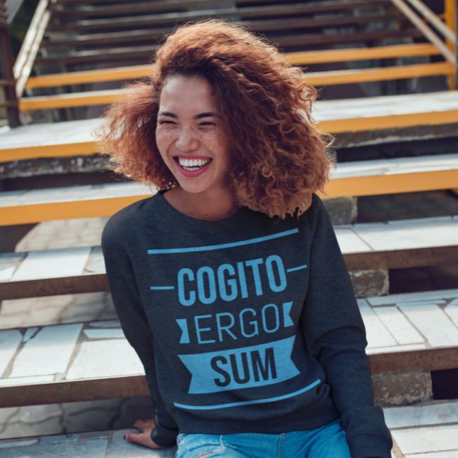 Cogito ergo sum - latinska frasen Sweatshirt T Shirt (Skapare uppladdad)