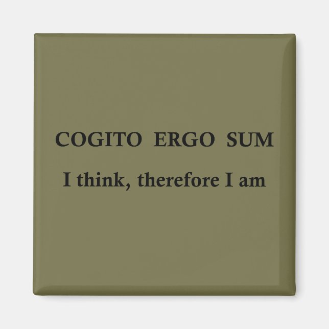Cogito ergo sum magnet (Framsidan)