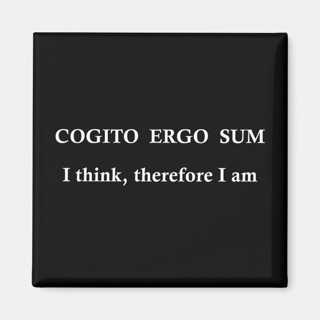 Cogito ergo sum magnet (Framsidan)