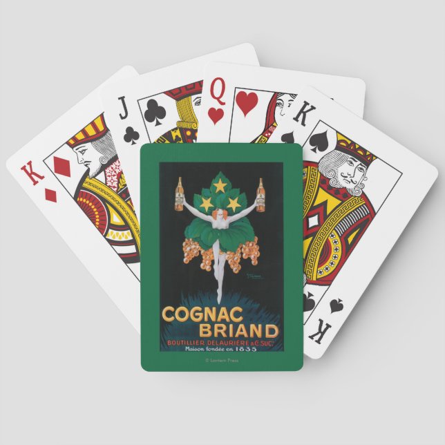 Cognac Briand befordrings- affisch Casinokort (Baksidan)