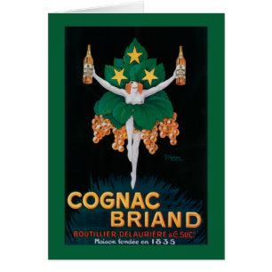 Cognac Briand befordrings- affisch Hälsningskort