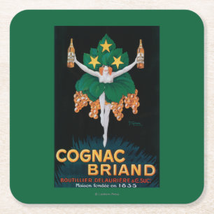 Cognac Briand befordrings- affisch Underlägg Papper Kvadrat