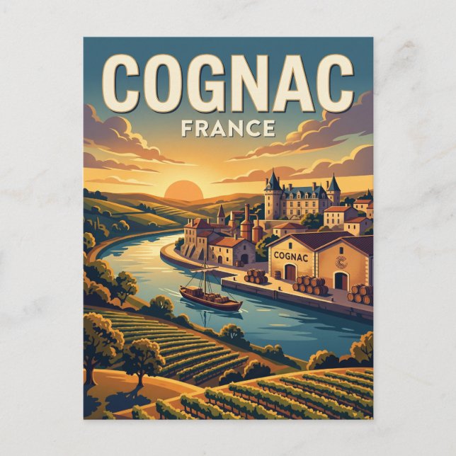 Cognac Frankrike Vykort (Framsida)