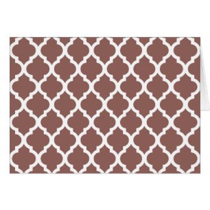 Cognac Leather Brown Moroccan Tile Trellis Hälsningskort