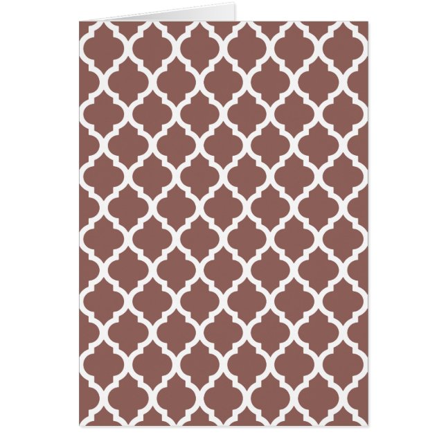 Cognac Leather Brown Moroccan Tile Trellis OBS Kort (Framsidan)
