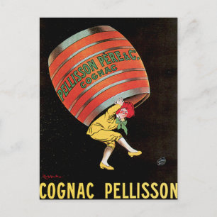 Cognac Pellisson Vintage Vin Drink Ad Art Vykort