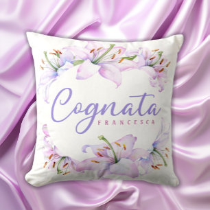 Cognata Personliga Lavendel Rosa Liljor Kudde