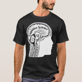 Cognitive Science Brain Skull Anatomy Mörk Academi T Shirt