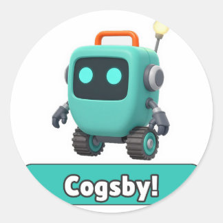Cogsby Robot-dekal - Söt Genomskinlig Runt Klistermärke