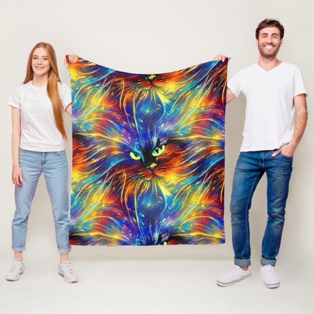 Cohesive Abstrakt Exquisite Cat Stänk Sömlös Fleecefilt (På plats)