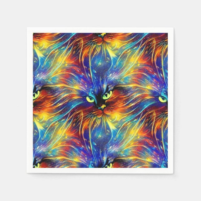Cohesive Abstrakt Exquisite Cat Stänk Sömlös Pappersservett (Framsidan)