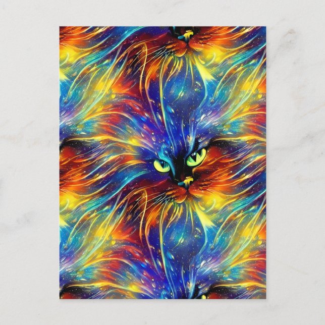 Cohesive Abstrakt Exquisite Cat Stänk Sömlös Vykort (Framsida)
