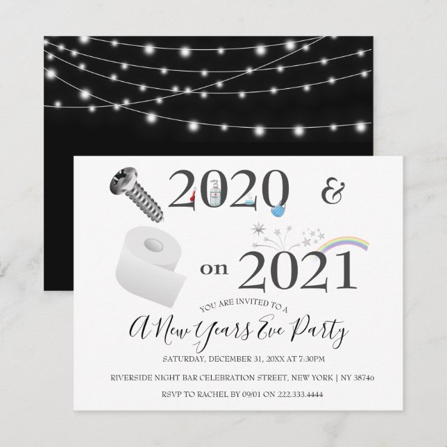 Cohn| 2021| Inbjudan till Nyårsafton-part (Fram/baksida)