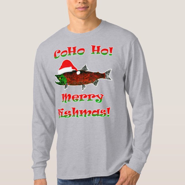 Coho Ho!  Fiske - Manar Långärmad T-shirt (Framsida)