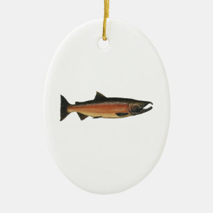 Coho - silverlax (leken arrangerar gradvis), julgransprydnad keramik