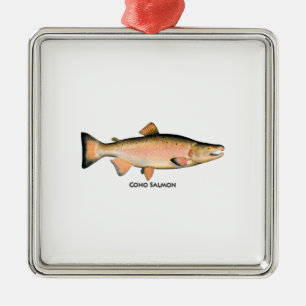 Coho - silverlax (leken arrangerar gradvis), julgransprydnad metall
