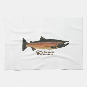 Coho - silverlax (leken arrangerar gradvis), kökshandduk