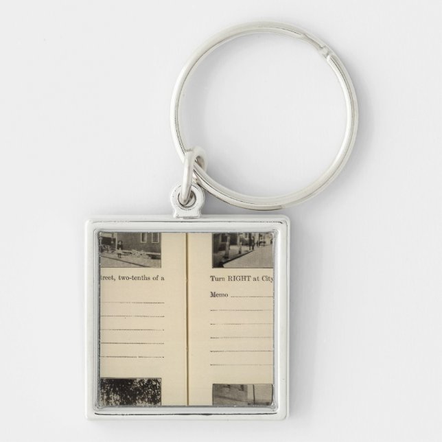 Cohoes, NY Fyrkantig Silverfärgad Nyckelring (Framsidan)