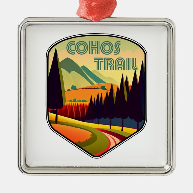Cohos Trail New Hampshire Färger Julgransprydnad Metall (Framsidan)