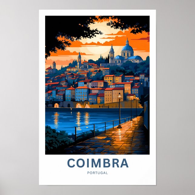 Coimbra Portugal Travel Skriv ut Poster (Framsidan)