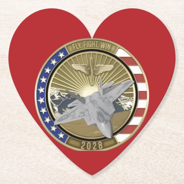 Coin 1 Heart Shaped Coasters Underlägg Papper (Framsida)