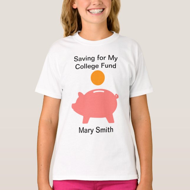 Coin and Piggy Bank T Shirt (Framsida)