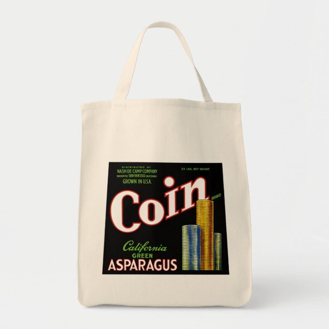 Coin California Asparagus Label Tygkasse (Framsidan)