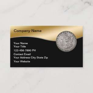 Coin Dealer Glossy Stil Affärskort Visitkort