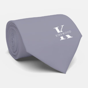 Coin Grått Elegant Monogram + Namn Ensidig Slips