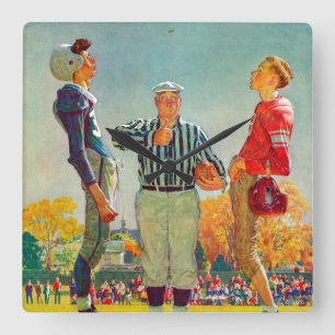 Coin Toss av Norman Rockwell Fyrkantig Klocka
