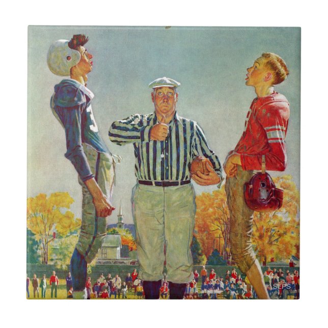 Coin Toss av Norman Rockwell Kakelplatta (Framsidan)
