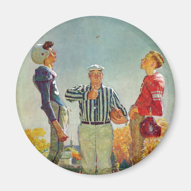Coin Toss av Norman Rockwell Magnet (Framsidan)