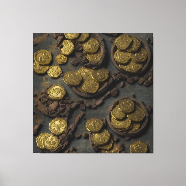 Coins of Treasure Island Canvastryck (Framsida)