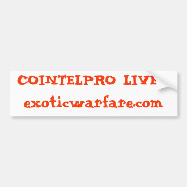 COINTELPRO-LIV! exoticwarfare.com Bildekal (Framsidan)