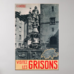 Coire Visitez les Grisons, reser affischen Poster