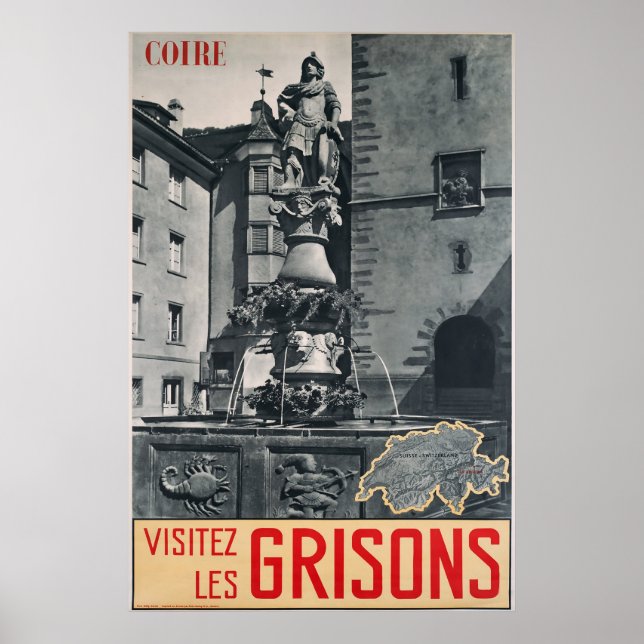 Coire, Visitez les Grisons, Travel Poster (Framsidan)