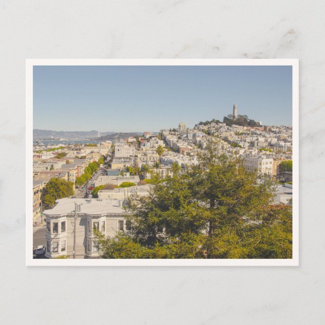 Coit Tower From Russian Hill San Francisco Vykort (Framsida)